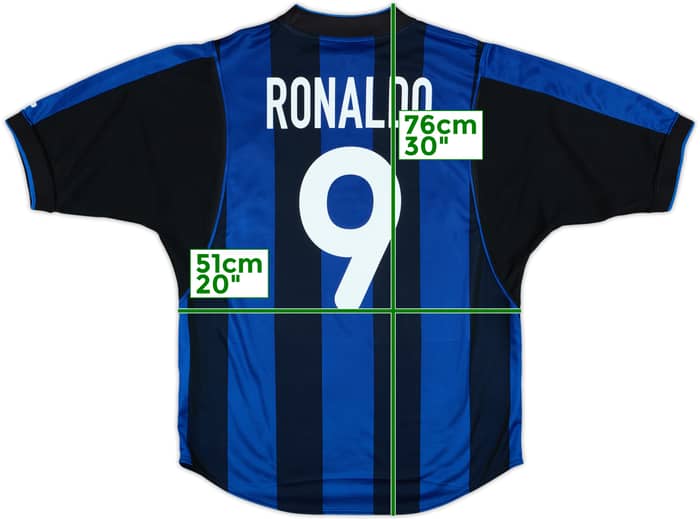 2000-01 Inter Milan Home Shirt Ronaldo #9 - 8/10 - (M)