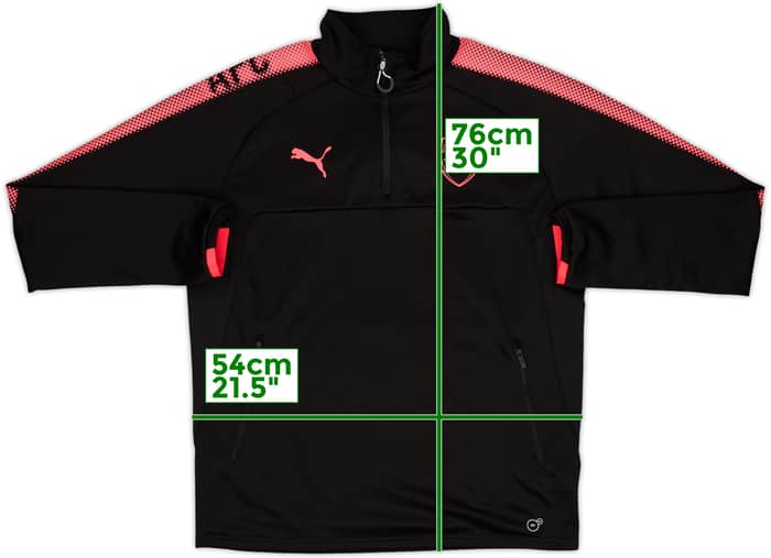 2017-18 Arsenal Puma 1/4 Zip Training Top - 8/10 - (L)