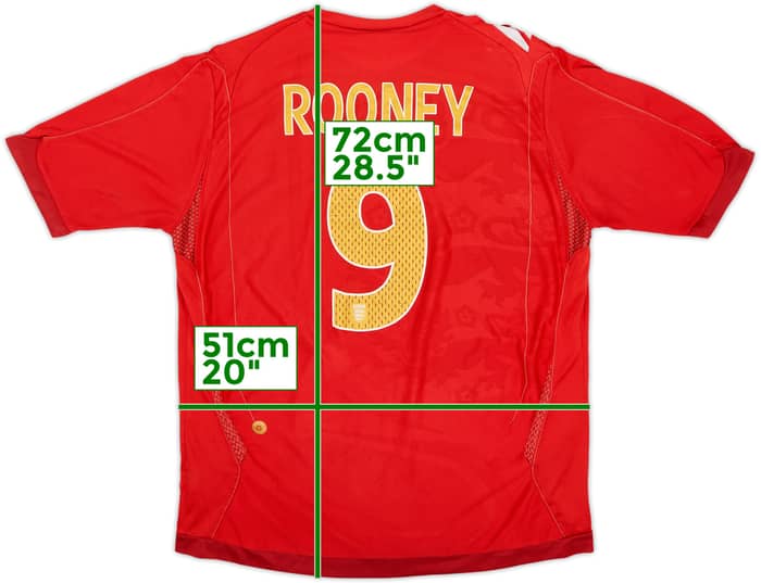 2006-08 England Away Shirt Rooney #9 - 5/10 - (L)