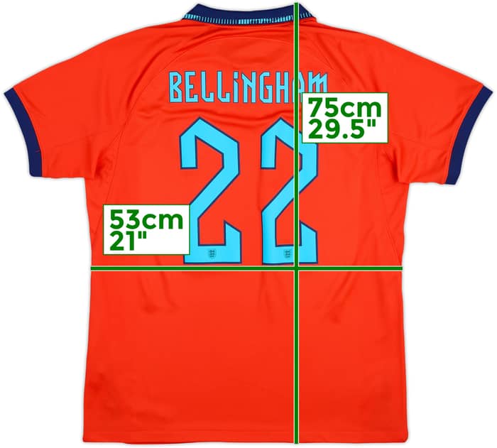 2022-23 England Away Shirt Bellingham #22 - 10/10 - (L)