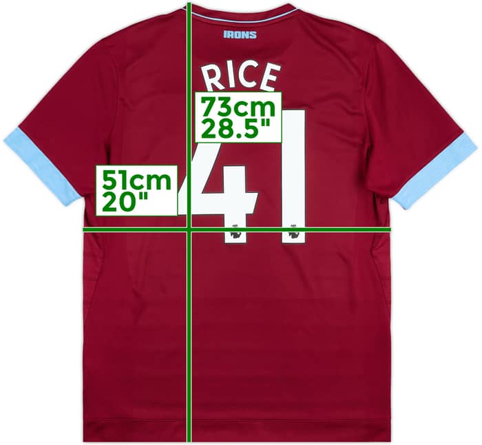 2018-19 West Ham Home Shirt Rice #41 - 9/10 - (L)