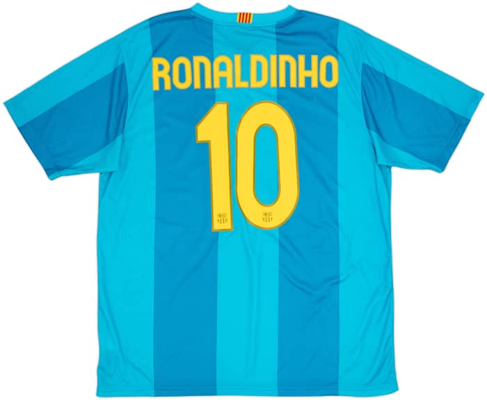 2007-09 Barcelona Basic Away Shirt Ronaldinho #10 - 9/10 - (XL)
