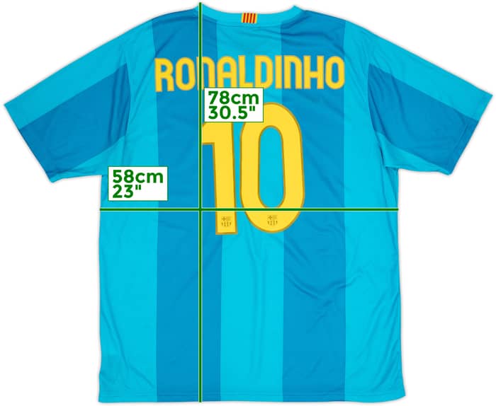 2007-09 Barcelona Basic Away Shirt Ronaldinho #10 - 9/10 - (XL)