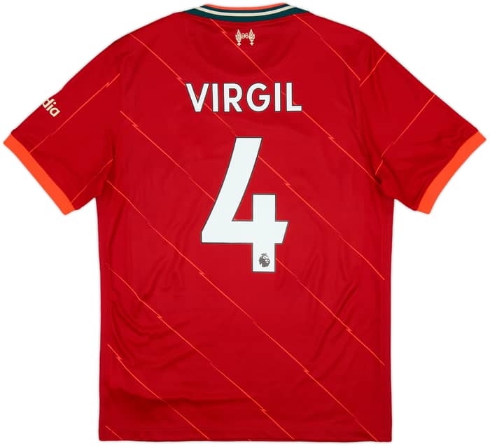 2021-22 Liverpool Home Shirt Virgil #4 - 6/10 - (M)