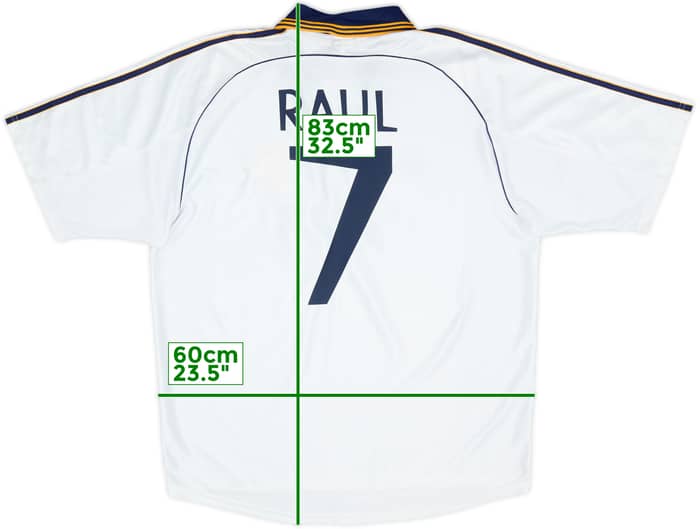 1998-00 Real Madrid Home Shirt Raul #7 - 8/10 - (XXL)
