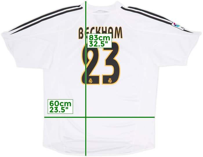 2004-05 Real Madrid Home Shirt Beckham #23 - 9/10 - (XL)