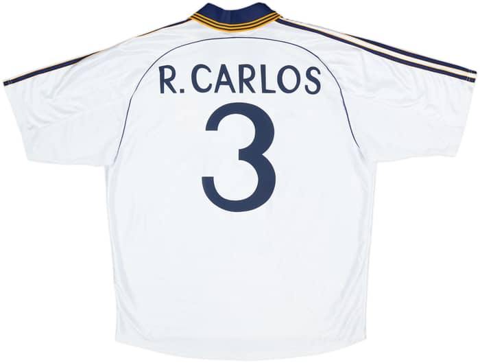 1998-00 Real Madrid Home Shirt R.Carlos #3 - 9/10 - (XL)