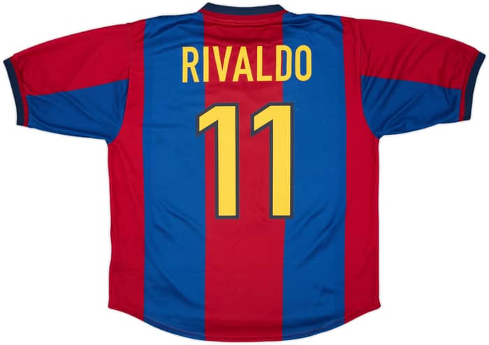 1998-00 Barcelona Home Shirt Rivaldo #11 - 9/10 - (L)
