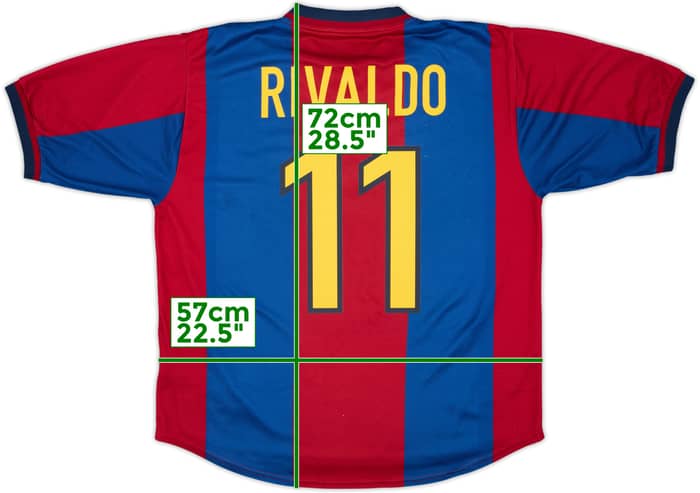 1998-00 Barcelona Home Shirt Rivaldo #11 - 9/10 - (L)