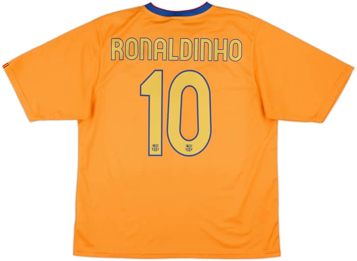 2006-08 Barcelona Basic Away Shirt Ronaldinho #10 - 9/10 - (XL)