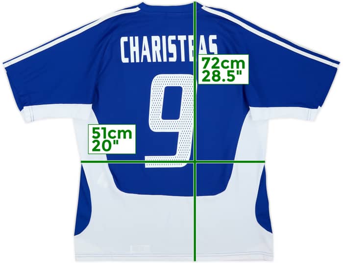 2004-06 Greece Home Shirt Charisteas #9 - 8/10 - (M)