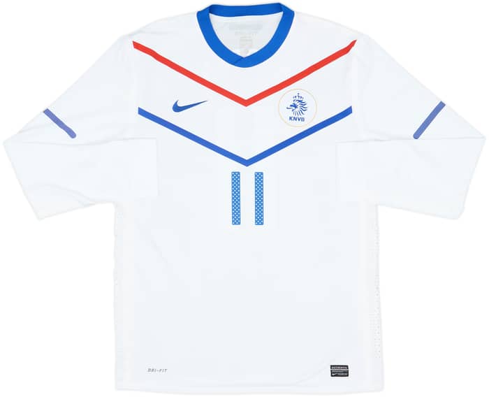 2010-11 Netherlands Player Issue Away L/S Shirt Robben #11 - 10/10 - (XL)