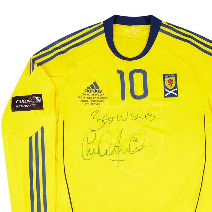 2011 Scotland Match Issue Nations Cup Signed Away L/S Shirt #10 (Adam) v Ireland