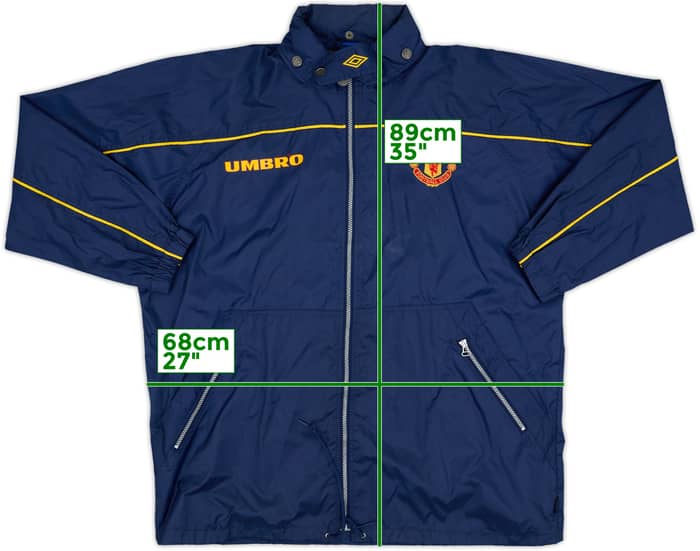 1996-98 Manchester United Umbro Hooded Rain Jacket - 8/10 - (L)