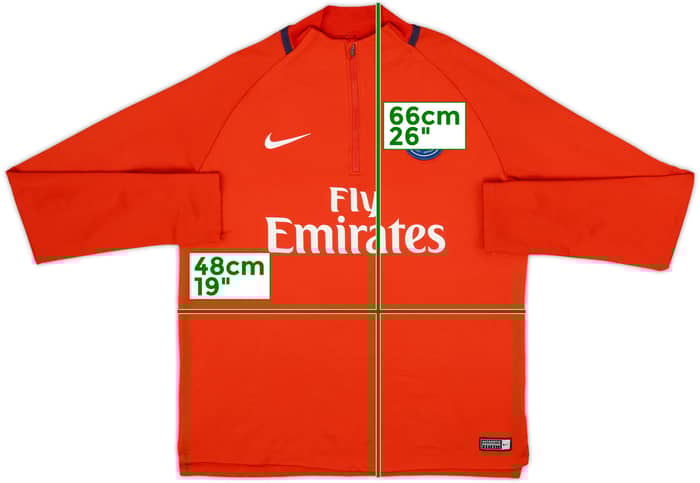 2017-18 Paris Saint-Germain Nike 1/4 Zip Drill Top - 9/10 - (XL.Boys)