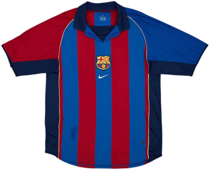 2001-02 Barcelona Home Shirt Rivaldo #10 - 8/10 - (L)