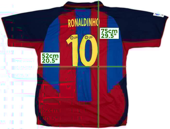 2003-04 Barcelona Home Shirt Ronaldinho #10 - 7/10 - (L)