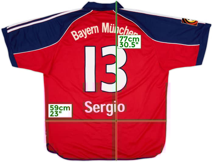 1999-01 Bayern Munich Home Shirt Sergio #13 - 8/10 - (XL)