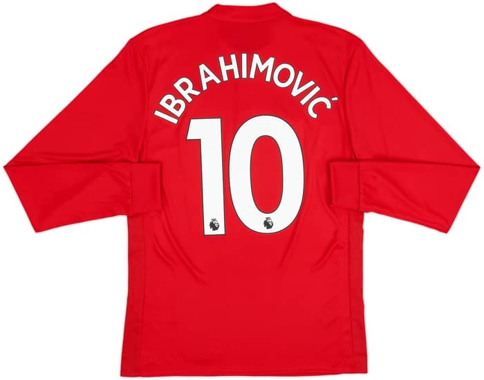 2017-18 Manchester United Home L/S Shirt Ibrahimovic #10 - 9/10 - (S)