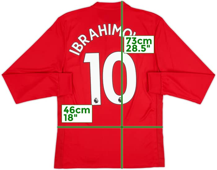 2017-18 Manchester United Home L/S Shirt Ibrahimovic #10 - 9/10 - (S)