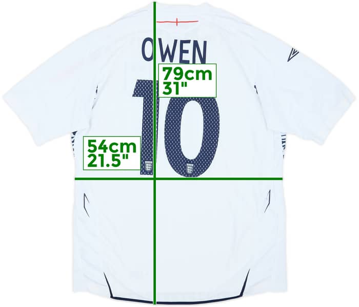 2007-09 England Home Shirt Owen #10 - 5/10 - (XL)