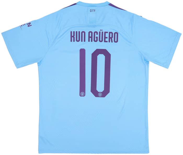 2019-20 Manchester City Home Shirt Kun Aguero #10 - 9/10 - (XXL)