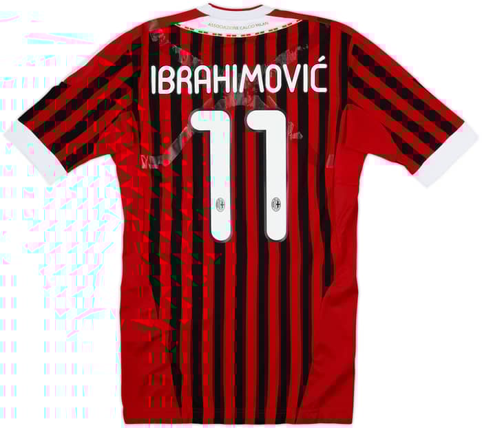 2011-12 AC Milan Player Issue Home Shirt Ibrahimovic #11 - 6/10 - (L)