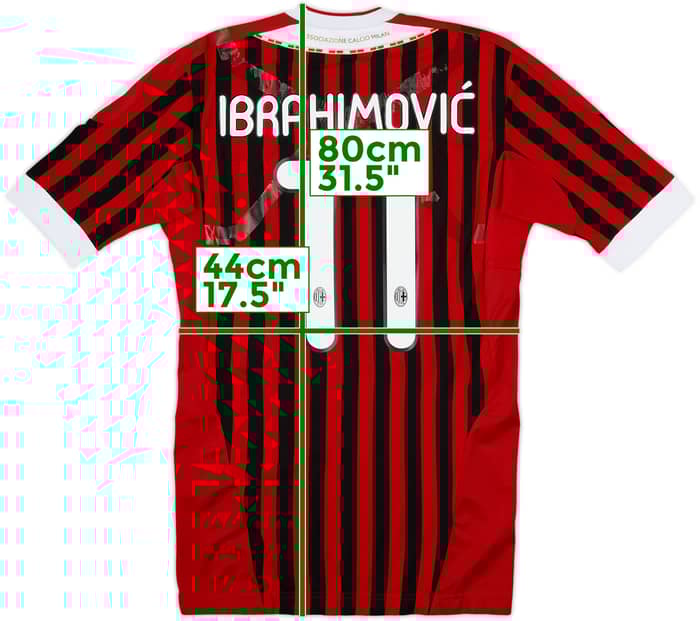 2011-12 AC Milan Player Issue Home Shirt Ibrahimovic #11 - 6/10 - (L)