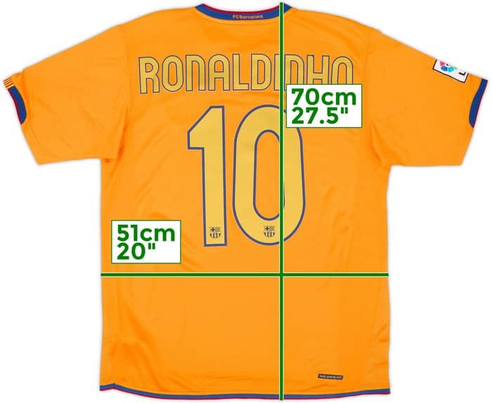 2006-08 Barcelona Away Shirt Ronaldinho #10 - 9/10 - (M)