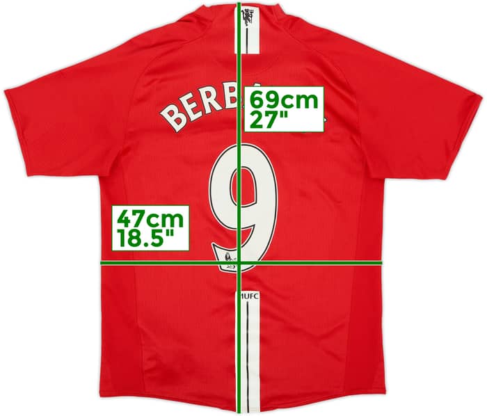 2007-09 Manchester United Home Shirt Berbatov #9 - 6/10 - (S)