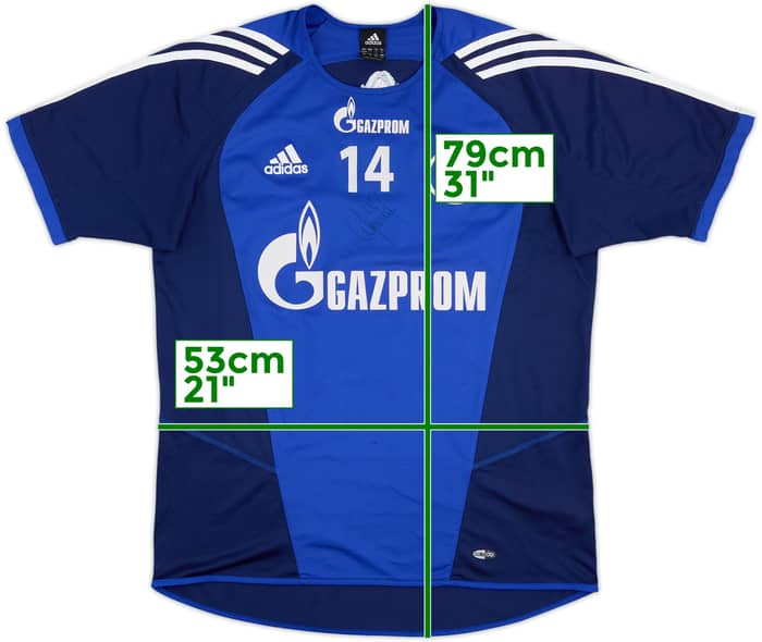 Camiseta de entrenamiento adidas Versión jugador firmada del Schalke 2004-05 #14 - 6/10 - (L/XL)