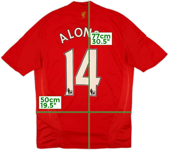 2008-10 Liverpool Home Shirt Alonso #14 - 6/10 - (M)