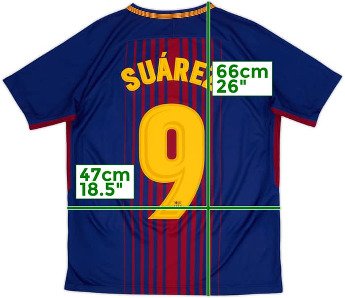 2017-18 Barcelona Home Shirt Suarez #9 - 9/10 - (XL.Boys)