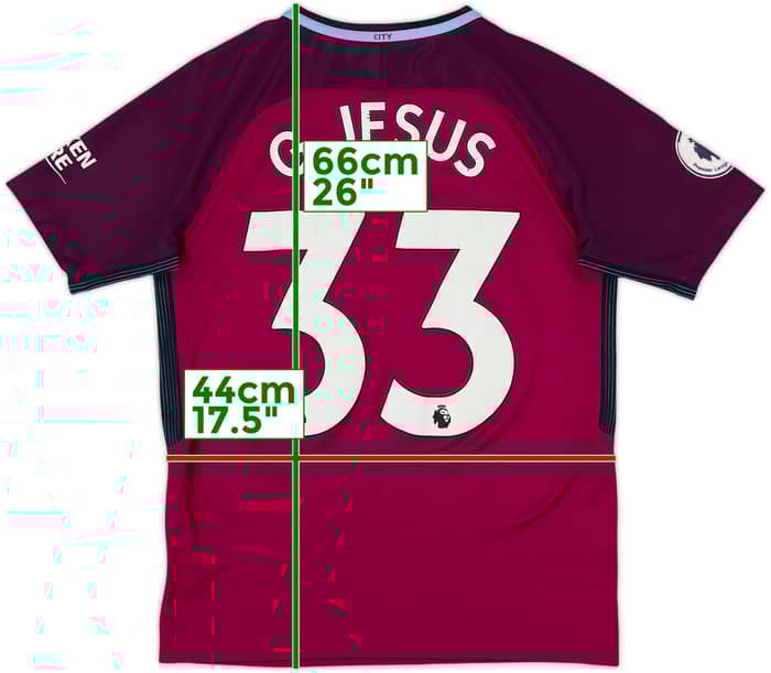 2017-18 Manchester City Away Shirt G.Jesus #33 - 6/10 - (XL.Boys)