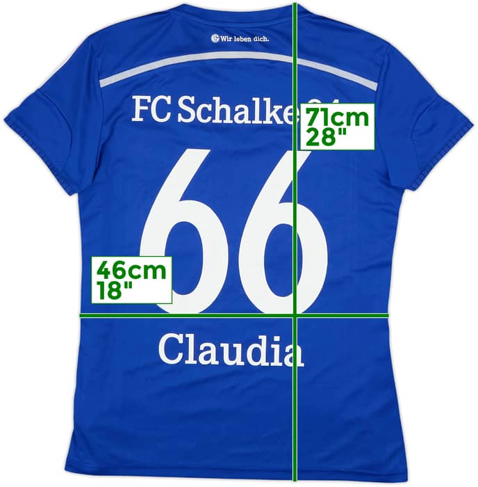 2014-16 Schalke Home Shirt Claudia #66 - 8/10 - (Women's XL)
