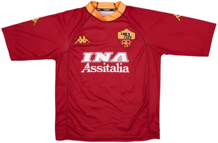 2000-01 Roma Basic Home Shirt Totti #10 - 7/10 - (XL.Boys)