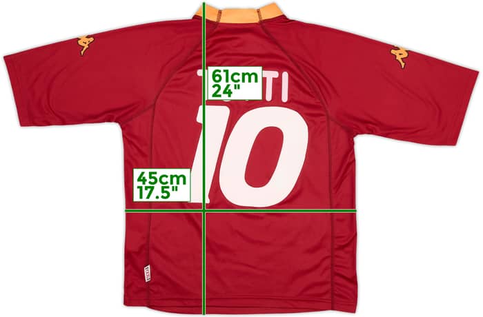2000-01 Roma Basic Home Shirt Totti #10 - 7/10 - (XL.Boys)