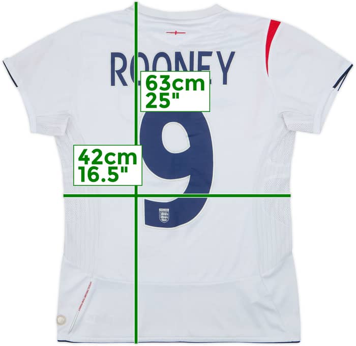 2005-07 England Home Shirt Rooney #9 - 5/10 - (Women's S)