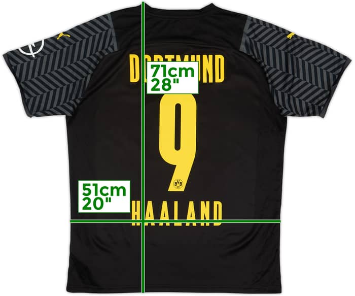 Camiseta de visitante del Borussia Dortmund 2021-22 Haaland #9 - 6/10 - (L)