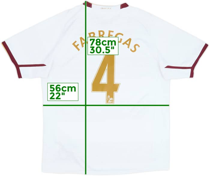 2007-08 Arsenal Visitante Camiseta Fabregas #4 - 6/10 - (L)