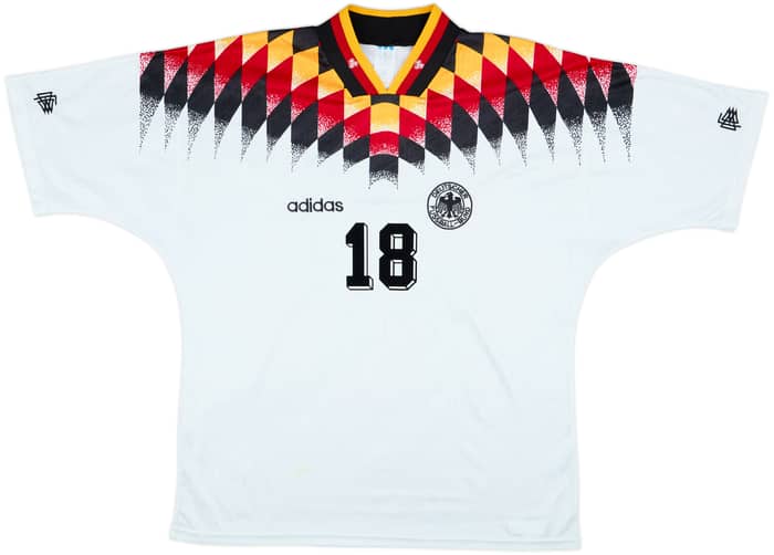 1994-96 Germany Home Shirt Klinsmann #18 - 8/10 - (XL)