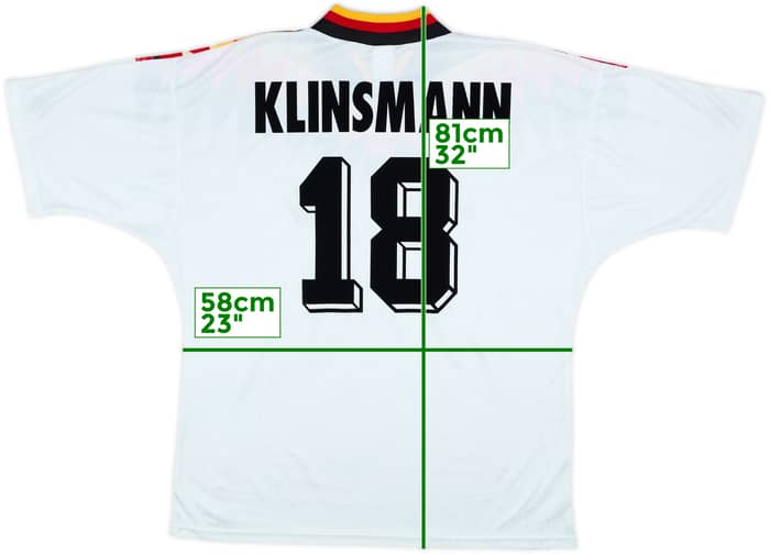 1994-96 Germany Home Shirt Klinsmann #18 - 8/10 - (XL)