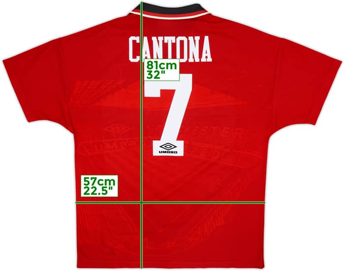 1994-96 Manchester United Camiseta Local Cantona #7 - 8/10 - (XL)