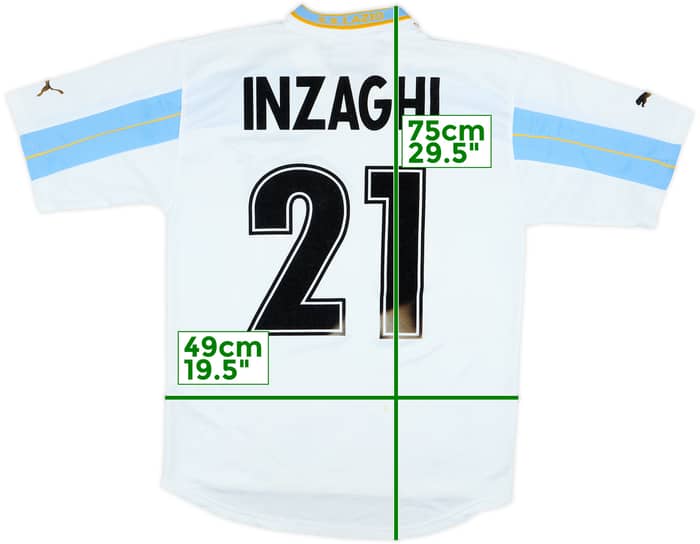 1999-00 Lazio Centenary Home Shirt Inzaghi #21 - 4/10 - (XL.Boys)