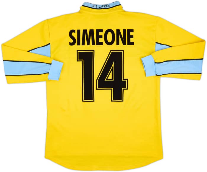 1999-00 Lazio Third L/S Shirt Simeone #14 - 5/10 - (M)