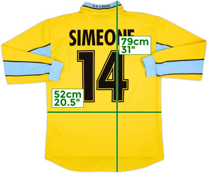1999-00 Lazio Third L/S Shirt Simeone #14 - 5/10 - (M)
