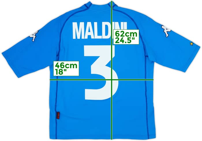 2000-01 Italy Home Shirt Maldini #3 - 10/10 - (M)