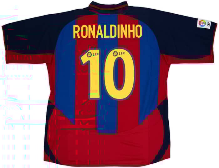 2003-04 Barcelona Home Shirt Ronaldinho #10 - 8/10 - (XL)