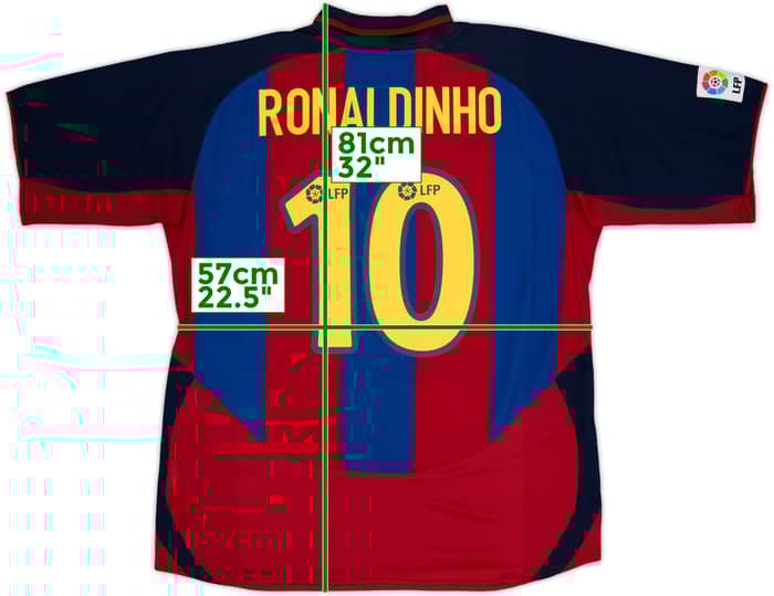 2003-04 Barcelona Home Shirt Ronaldinho #10 - 8/10 - (XL)