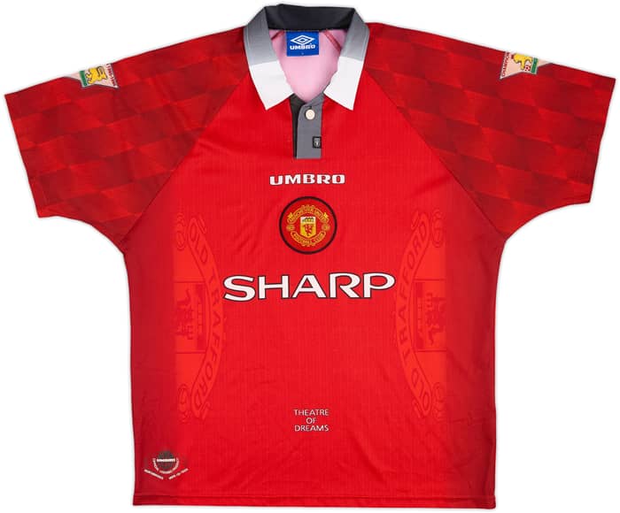 1996-98 Manchester United Home Shirt Cantona #7 - 7/10 - (L)